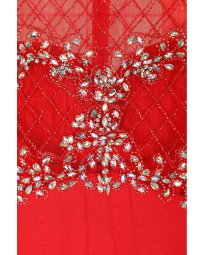 Robe longue à strass, Rouge