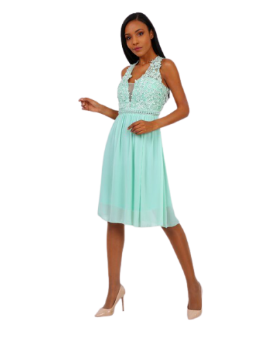 Robe de coktail courte, Vert d'eau