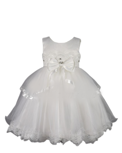 Robe de cérémonie enfant, avec dentelle, Blanche