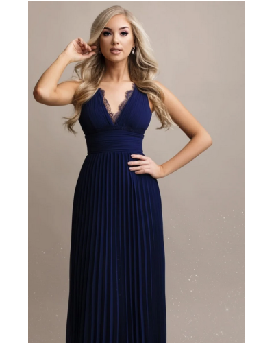 Robe longue de cocktail, Bleu marine