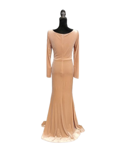 Robe longue en velours, Vieux Rose