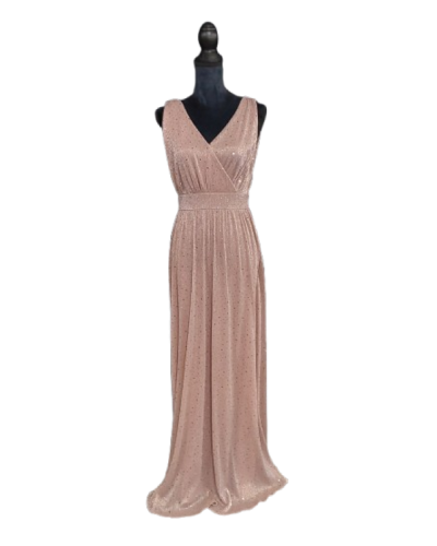 LIU.JO - Robe longue en jersey pailletée, avec bustier croise, Rose