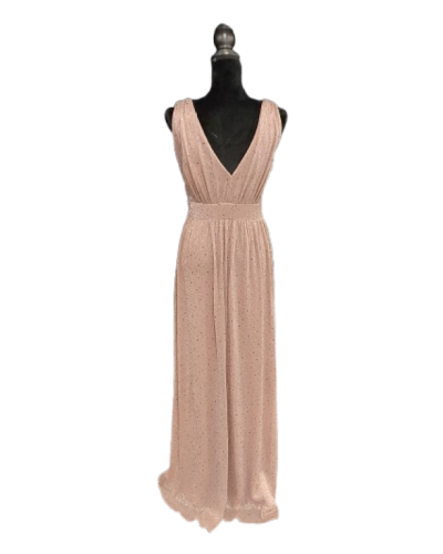 LIU.JO - Robe longue en jersey pailletée, avec bustier croise, Rose