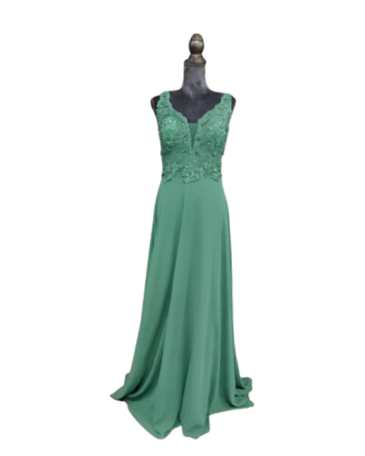 Robe longue de cocktail, Verte