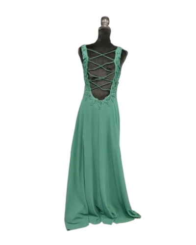 Robe longue de cocktail, Verte