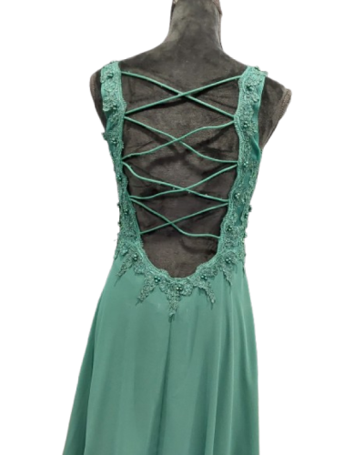 Robe longue de cocktail, Verte