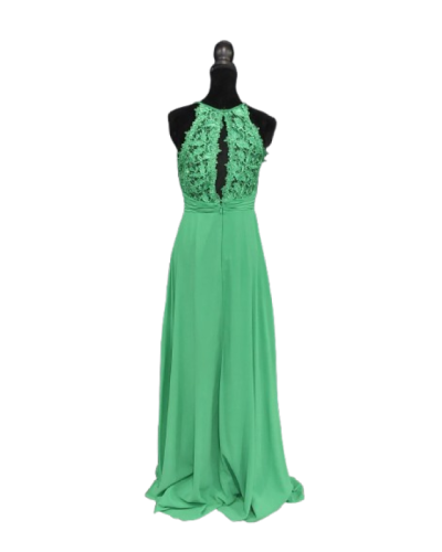 Robe longue de cocktail, Verte