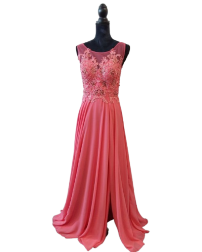 Robe longue de cocktail, Corail