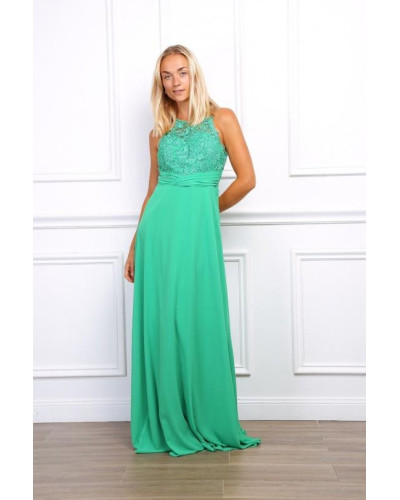 Robe longue de cocktail, Verte