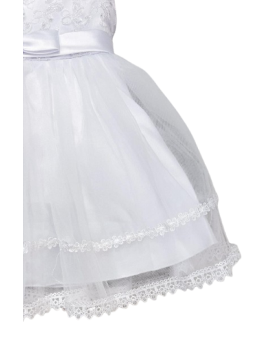 Robe de cérémonie enfant, avec broderie, Blanche