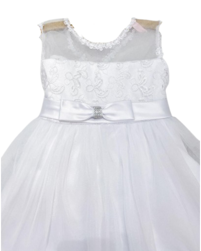 Robe de cérémonie enfant, avec broderie, Blanche