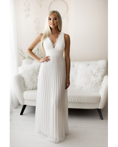 Robe longue de cocktail,  Blanche