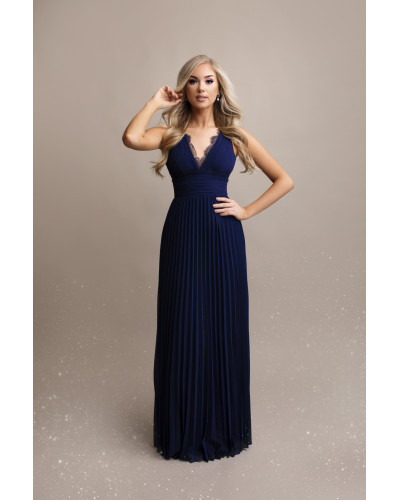 Robe longue de cocktail, Bleu marine