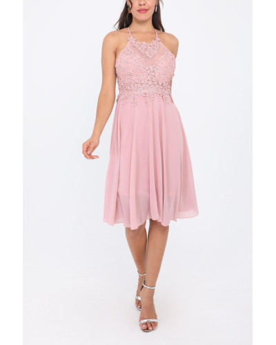 Robe courte de cocktail, rose pâle