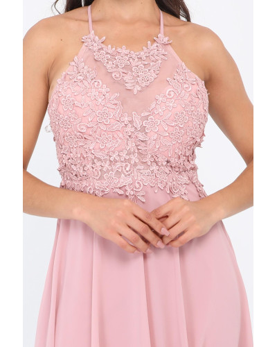 Robe courte de cocktail, rose pâle