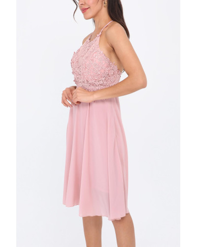 Robe courte de cocktail, rose pâle