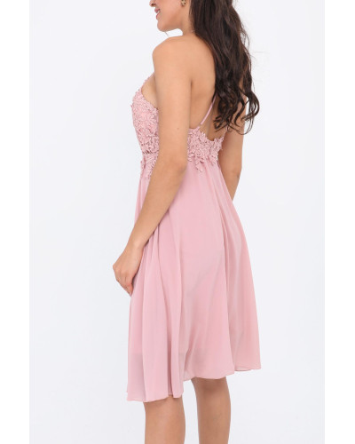 Robe courte de cocktail, rose pâle