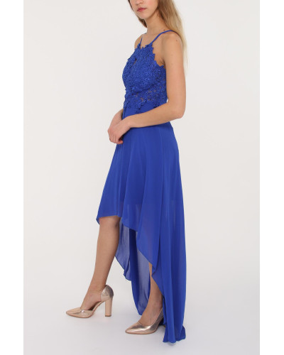 Robe longue de cocktail, bleue