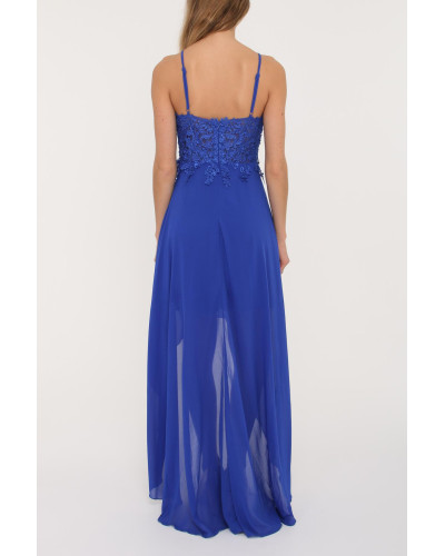 Robe longue de cocktail, bleue