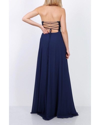 Robe longue de cocktail, Bleu marine