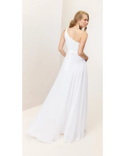 Robe asymétrique, Blanche