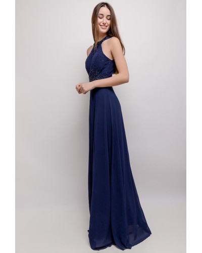 Robe longue de soirée, Bleu Marine