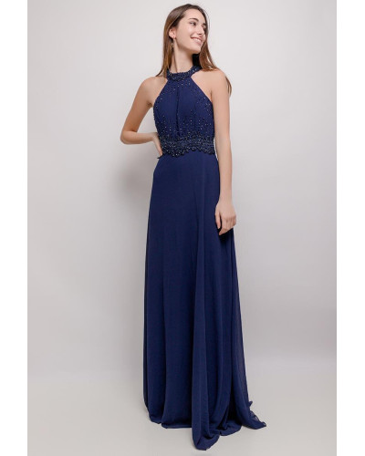 Robe longue de soirée, Bleu Marine