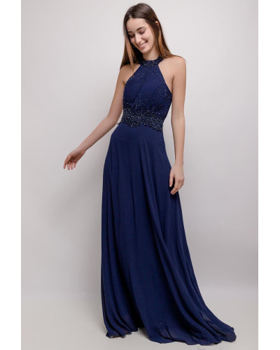 Robe longue de soirée, Bleu Marine