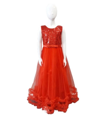 Robe de cérèmonie enfant, à sequins, Rouge