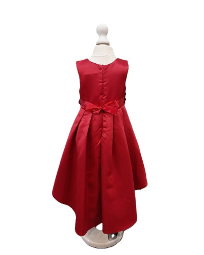 Robe de cérémonie enfant, Rouge, avec tulle noir