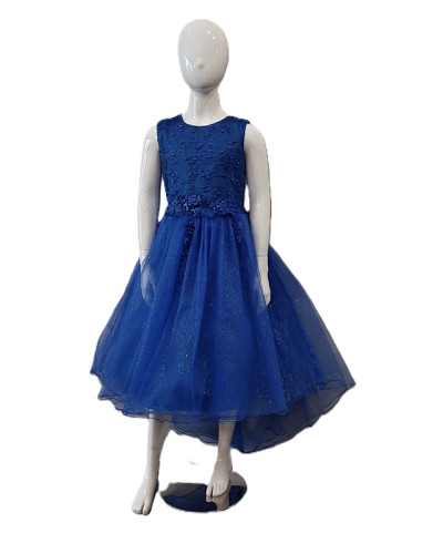 Robe enfant avec applications et paillettes, Bleu