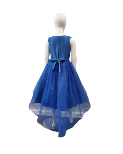 Robe enfant avec applications et paillettes, Bleu