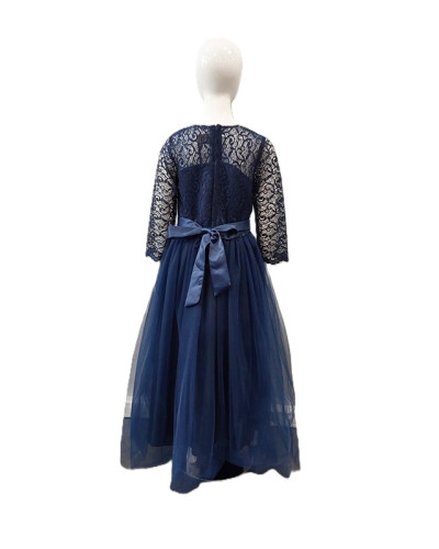 Robe enfant avec tulle, Bleu Marine