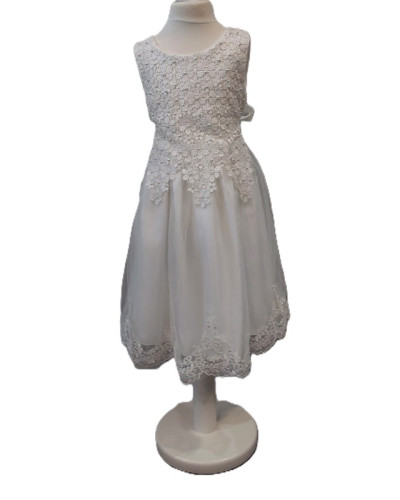 Robe de cérémonie enfant, Blanche avec broderie