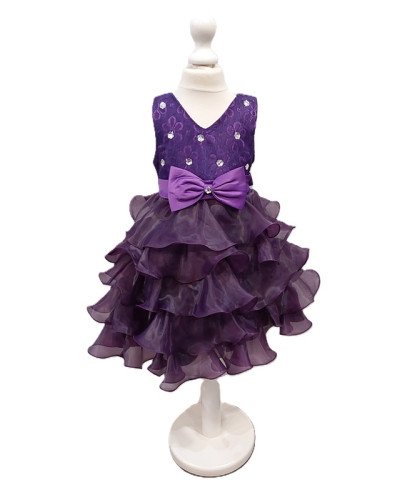 Robe de cérémonie à volant enfant, Violet