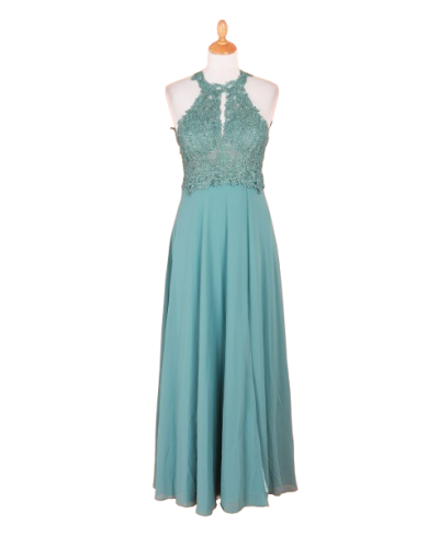 Robe longue de cocktail, Vert Lagon