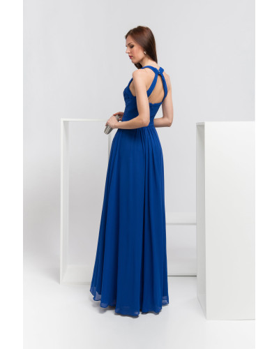 Robe longue de cocktail, Bleu Royal