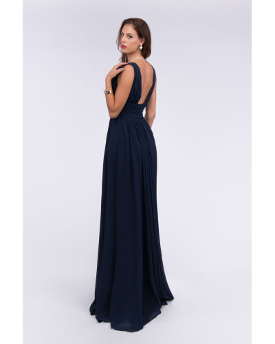 Robe longue de cocktail, Bleu Marine