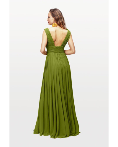 Robe longue de soirée, Vert Olive