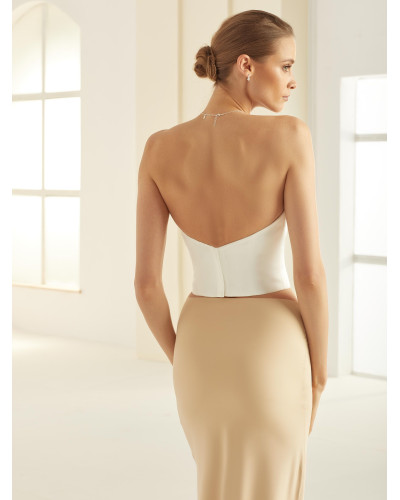 Corset en satin, Champagne/Nude