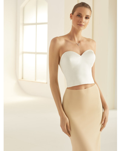 Corset en satin, Champagne/Nude