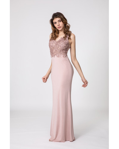 Robe longue de soirée, Vieux rose