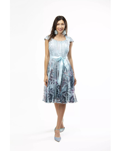 Robe courte de cocktail, Bleu Ciel