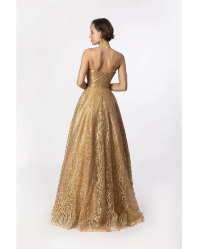 Robe longue de soirée, Kanel, Or