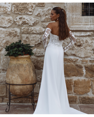 SIBELLE COUTURE - Robe de mariée, avec fente, et manches amovibles