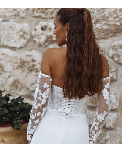 SIBELLE COUTURE - Robe de mariée, avec fente, et manches amovibles