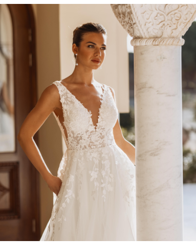 SIBELLE COUTURE - Robe de mariée, en voile, avec broderie