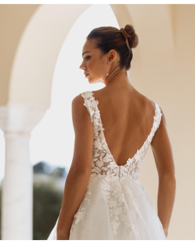 SIBELLE COUTURE - Robe de mariée, en voile, avec broderie