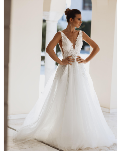 SIBELLE COUTURE - Robe de mariée, en voile, avec broderie